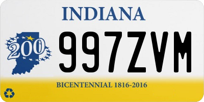 IN license plate 997ZVM