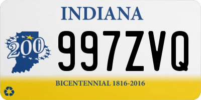 IN license plate 997ZVQ