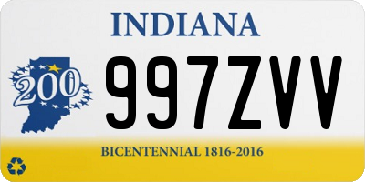 IN license plate 997ZVV