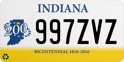 IN license plate 997ZVZ