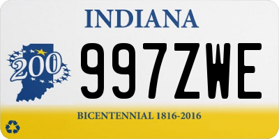 IN license plate 997ZWE