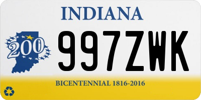 IN license plate 997ZWK