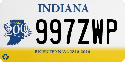 IN license plate 997ZWP