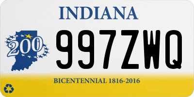 IN license plate 997ZWQ