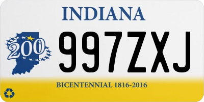 IN license plate 997ZXJ