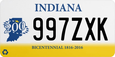 IN license plate 997ZXK