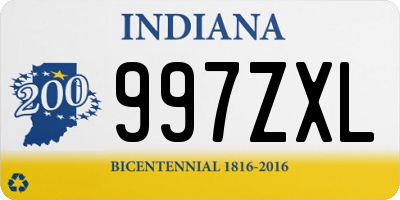 IN license plate 997ZXL