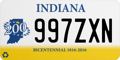 IN license plate 997ZXN