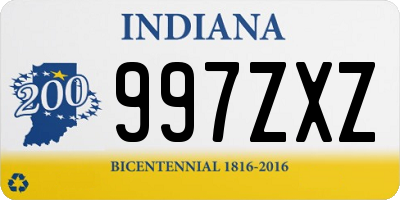 IN license plate 997ZXZ