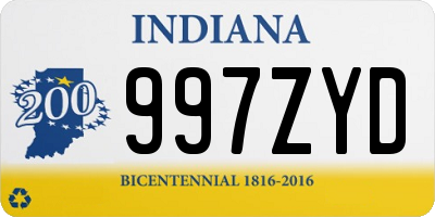 IN license plate 997ZYD