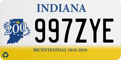 IN license plate 997ZYE