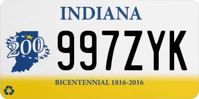 IN license plate 997ZYK