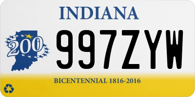 IN license plate 997ZYW