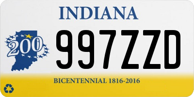 IN license plate 997ZZD