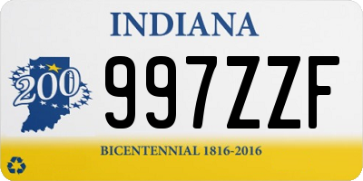 IN license plate 997ZZF