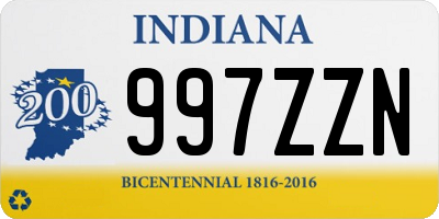 IN license plate 997ZZN