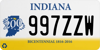 IN license plate 997ZZW