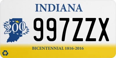 IN license plate 997ZZX