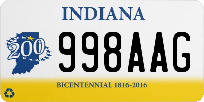 IN license plate 998AAG