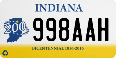 IN license plate 998AAH