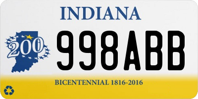 IN license plate 998ABB