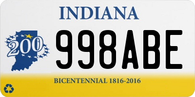 IN license plate 998ABE