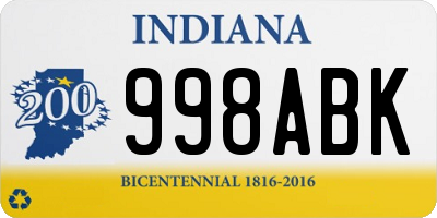 IN license plate 998ABK