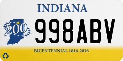 IN license plate 998ABV