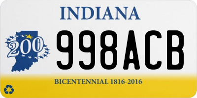 IN license plate 998ACB