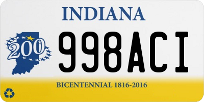 IN license plate 998ACI