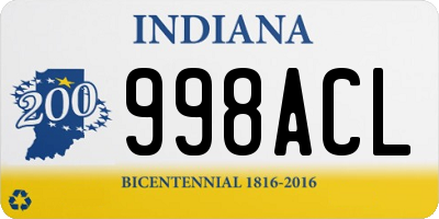 IN license plate 998ACL
