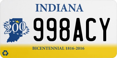 IN license plate 998ACY