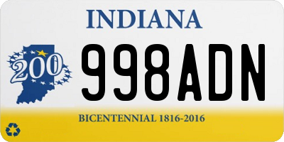 IN license plate 998ADN