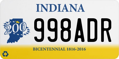 IN license plate 998ADR