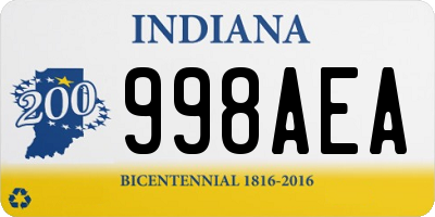 IN license plate 998AEA