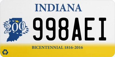 IN license plate 998AEI