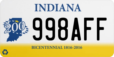 IN license plate 998AFF