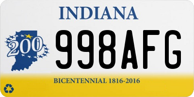 IN license plate 998AFG