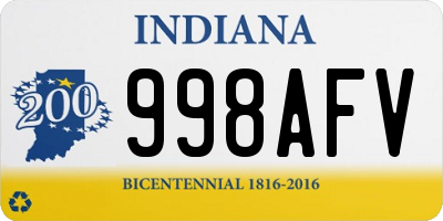 IN license plate 998AFV