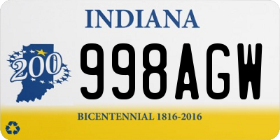 IN license plate 998AGW