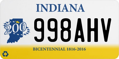 IN license plate 998AHV