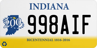 IN license plate 998AIF