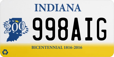 IN license plate 998AIG