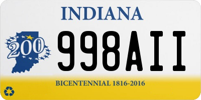 IN license plate 998AII