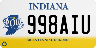 IN license plate 998AIU