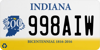 IN license plate 998AIW