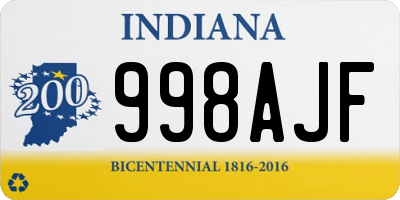 IN license plate 998AJF