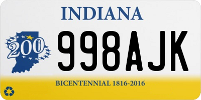 IN license plate 998AJK