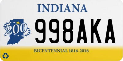 IN license plate 998AKA