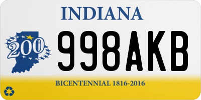 IN license plate 998AKB